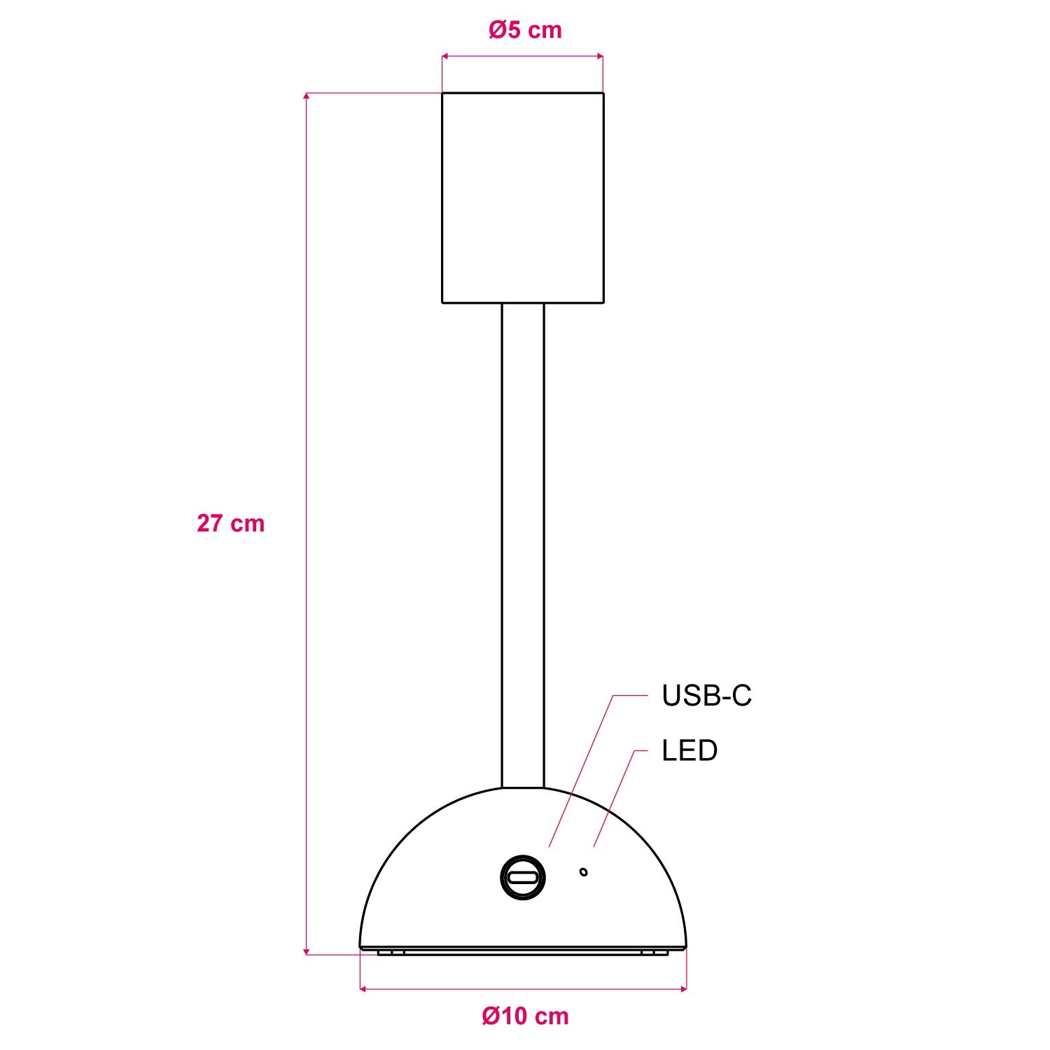 Base para lámpara portátil recargable Cabless02