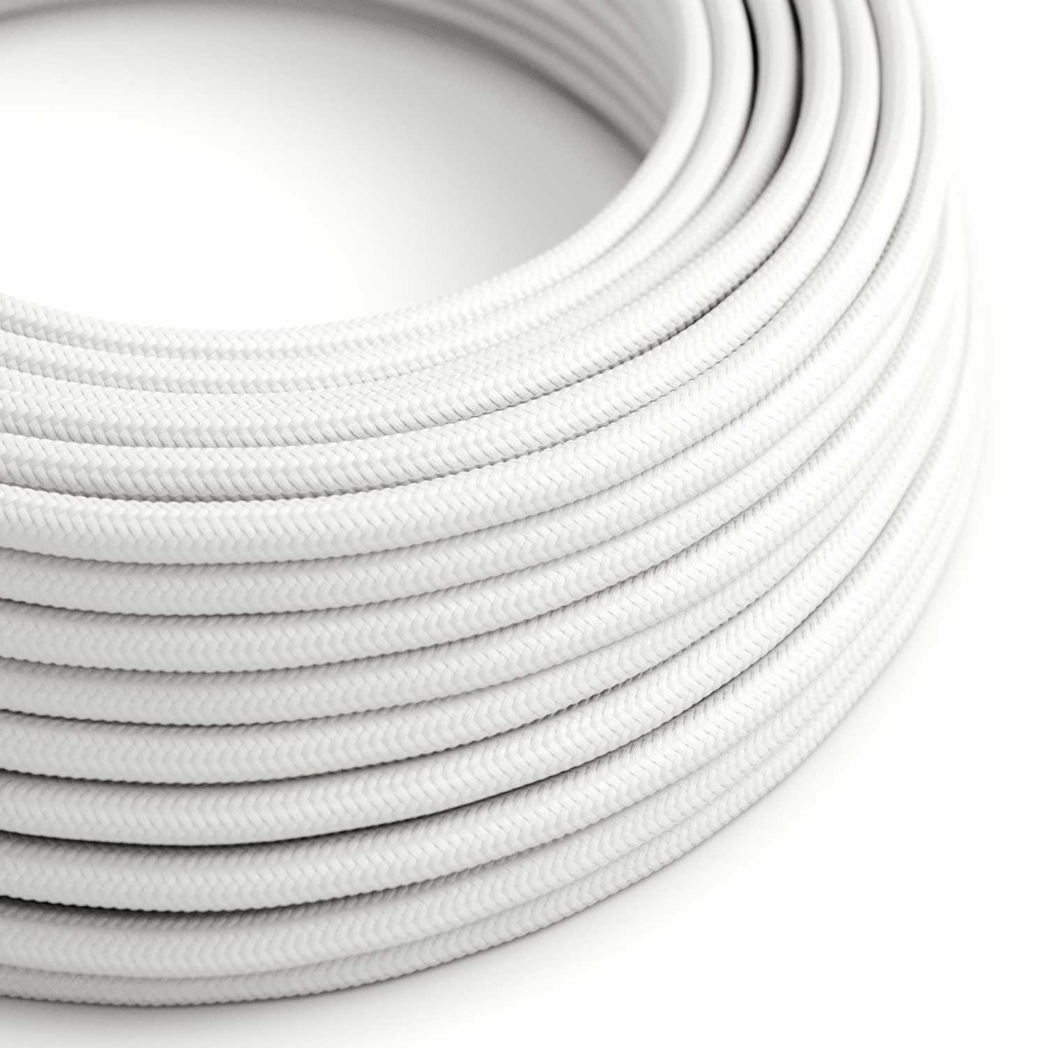 Cable eléctrico de silicona Ultra Soft recubierto de tejido Blanco Puro brillante - RM01 redondo 2x0.75mm