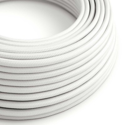 Cable eléctrico de silicona Ultra Soft recubierto de tejido Blanco Puro brillante - RM01 redondo 2x0.75mm