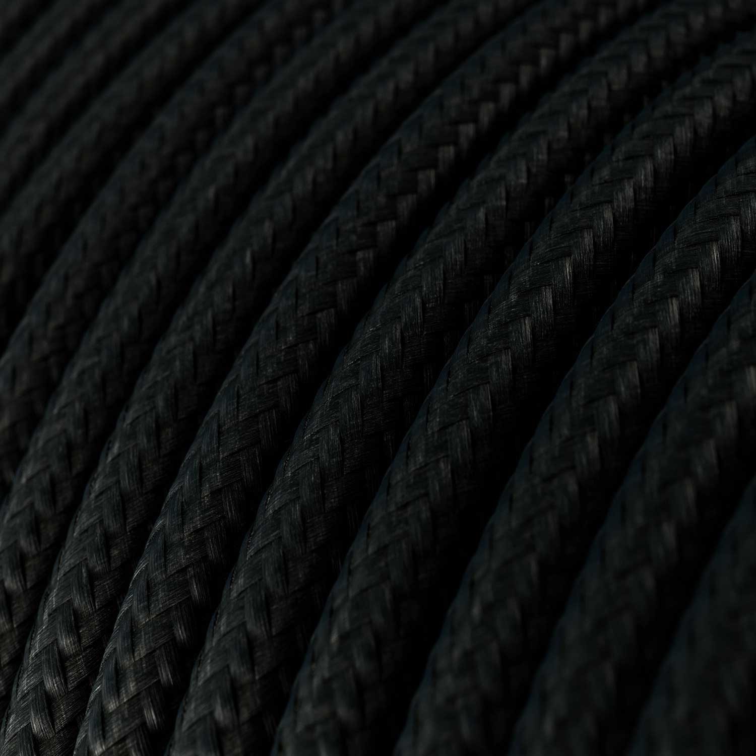 Cable eléctrico de silicona Ultra Soft recubierto de tejido Negro Carbón brillante - RM04 redondo 2x0.75mm