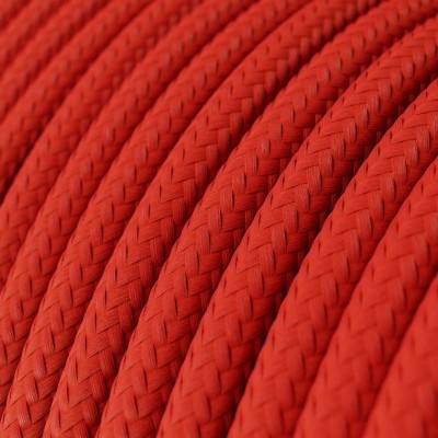 Cable eléctrico de silicona Ultra Soft recubierto de tejido Rojo Fuego brillante - RM09 redondo 2x0.75mm