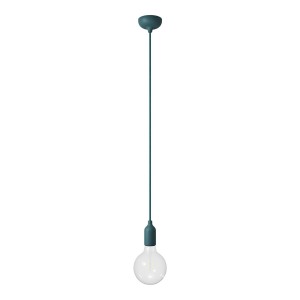 Colourful silicone suspension lamp with fabric cable