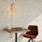 Metal wall lamp with plug