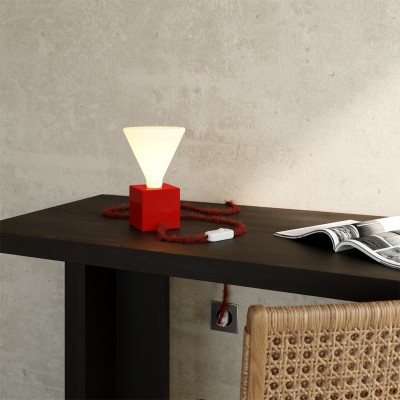 Lámpara de mesa roja - Cubetto