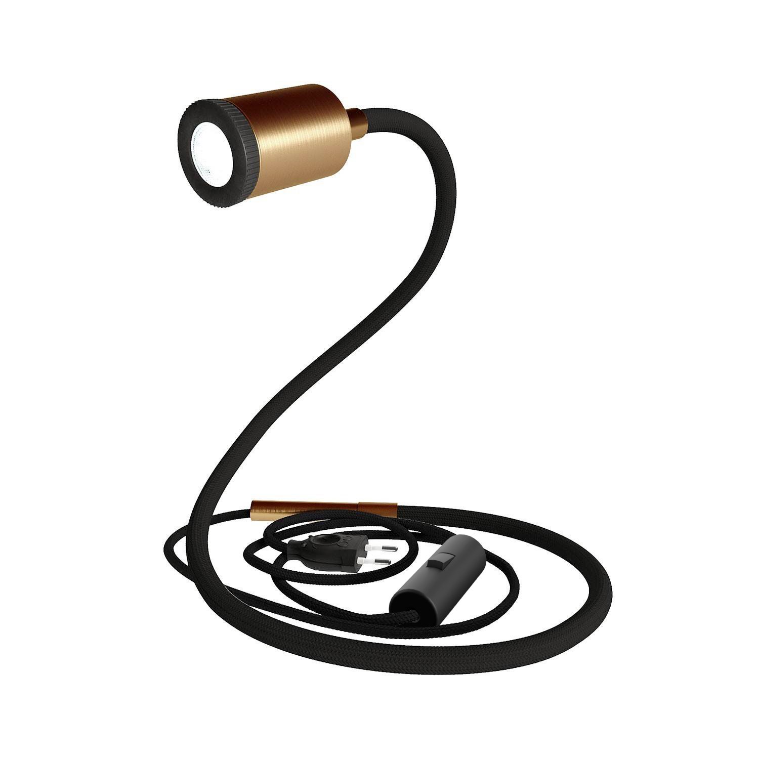 GU1d-one Lámpara articulada sin base con mini foco LED y enchufe de 2 polos