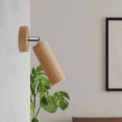 Fermaluce Wood con foco orientable de madera y pantalla Tub-E14
