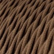 Twisted Electric Cable covered by Cotton solid color fabric TC13 Brown