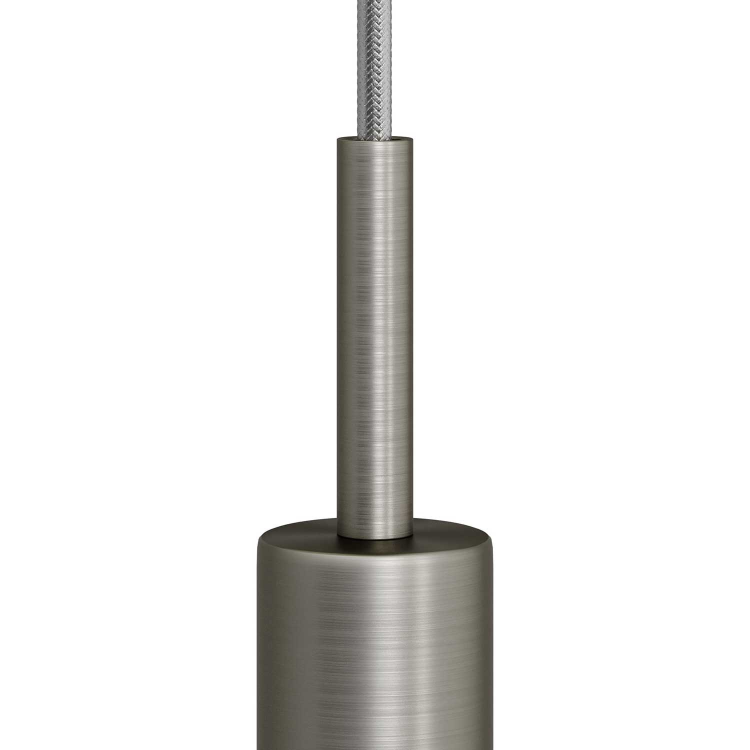 Abrazadera metálica cilíndrica de 7 cm con varilla, tuerca y arandela