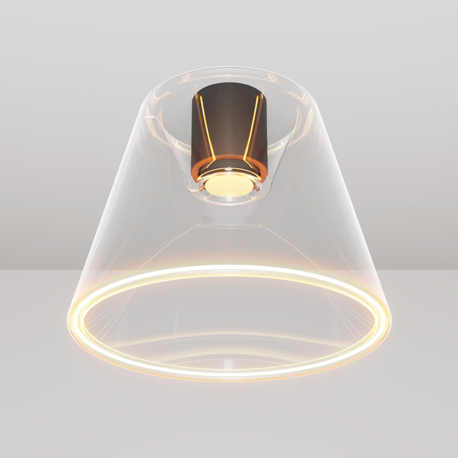 Lámpara de techo de diseño con bombilla Ghost en forma de conica Transparente