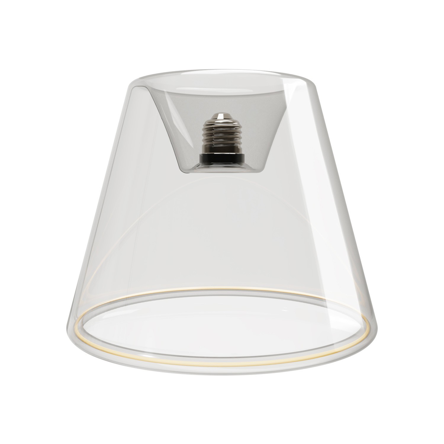 Design ceiling light with transparent cone-shaped Ghost bulb