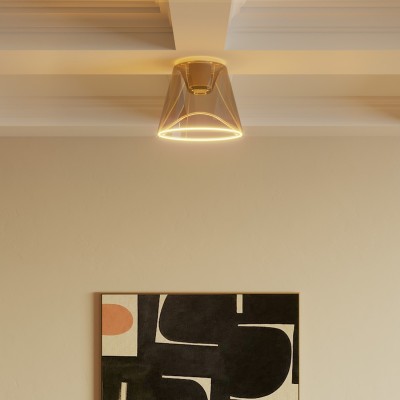 Lámpara de techo de diseño con bombilla Ghost en forma de conica ahumada