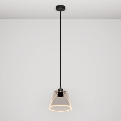 Pendant lamp with smoky cone-shaped Ghost bulb