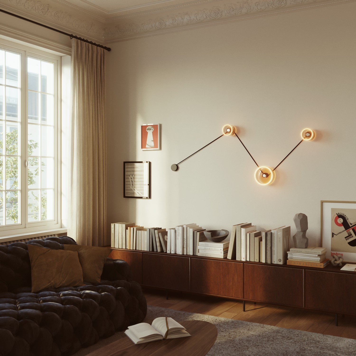 Spostaluce wall lamp with 3 Ghost bulbs