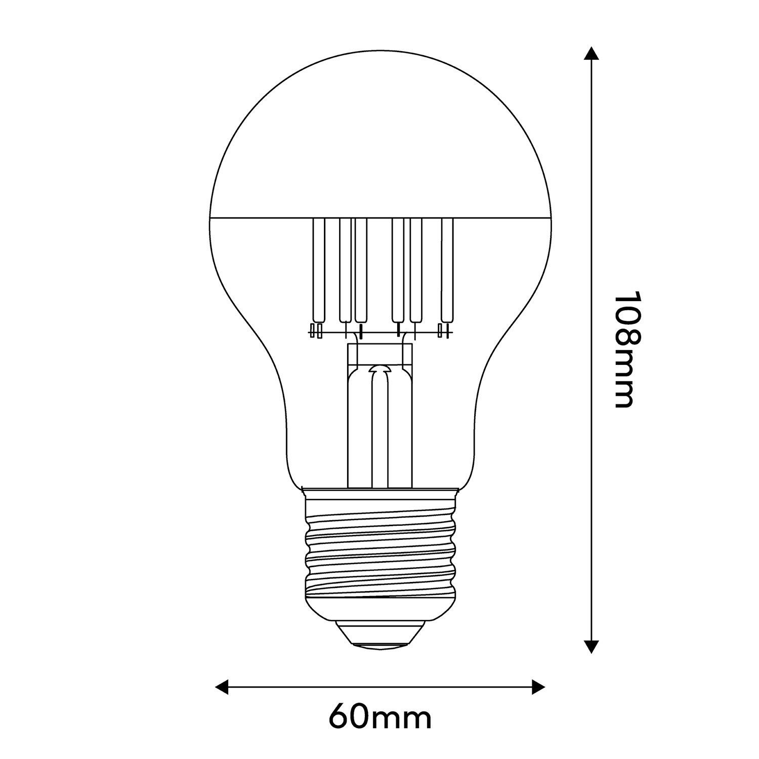 Bombilla LED Media Esfera Gota Dorada A60 7W 650Lm E27 2700K Regulable - A12