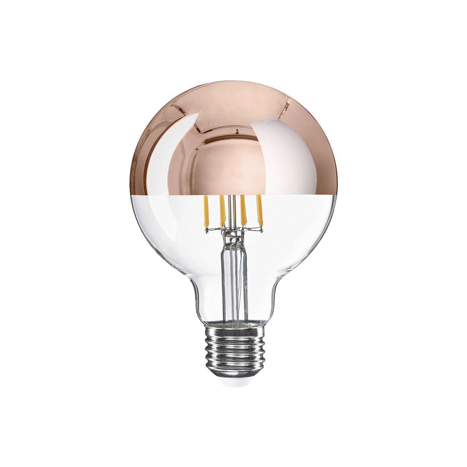 LED Copper Half Sphere Globe Light Bulb G95 7W 650Lm E27 2700K Dimmable - A24