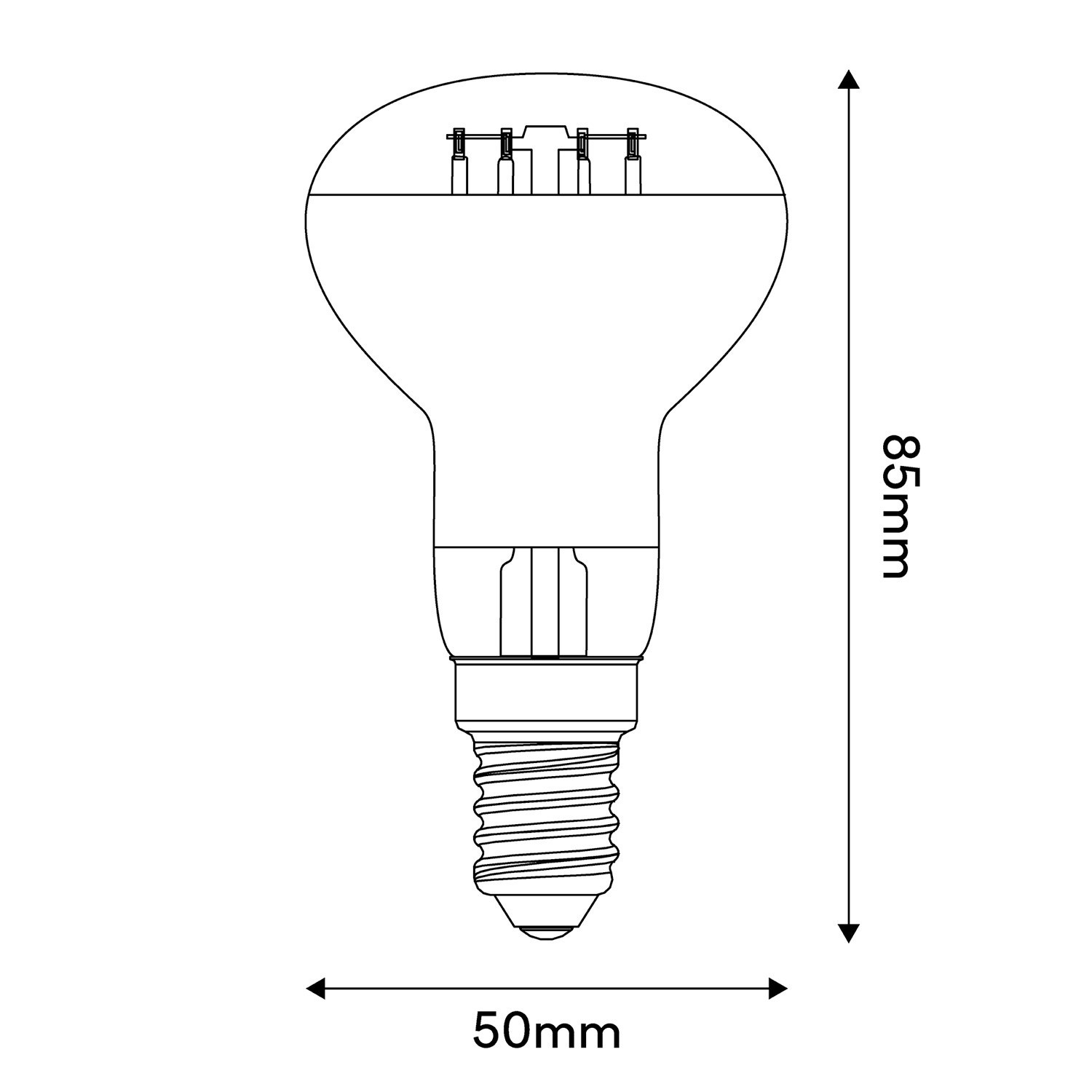 Bombilla LED Plata Espejo R50 4W 470Lm E14 2700K Regulable - A06