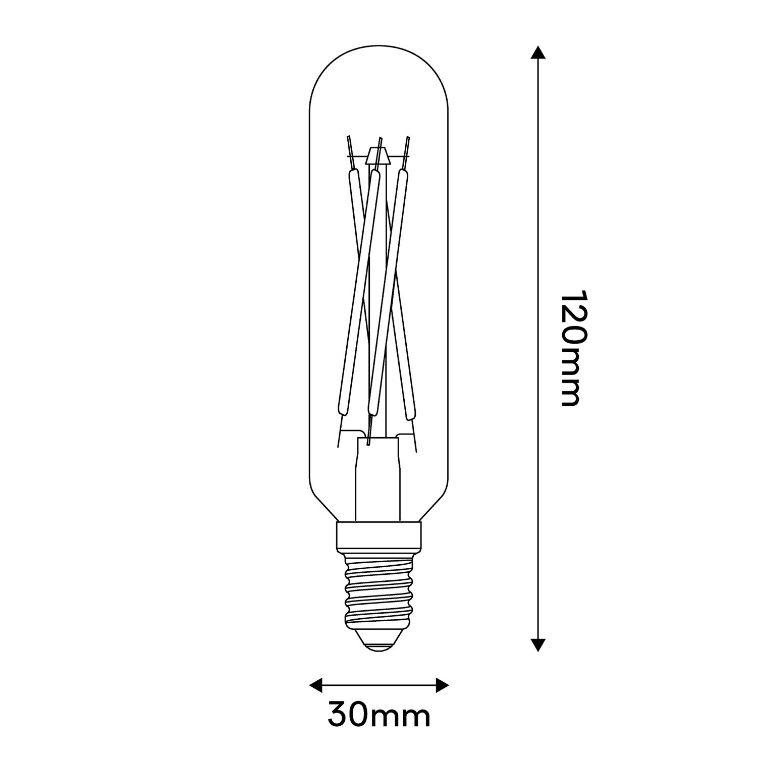 Bombilla LED Blanco Satinado Tubular 4.8W 470Lm E14 2700K Regulable - A07