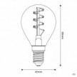 Bombilla LED Dorada Carbón Line Filamento Curvado con Espiral Mini Globo G45 2,5W 136Lm E14 1800K Regulable - C02