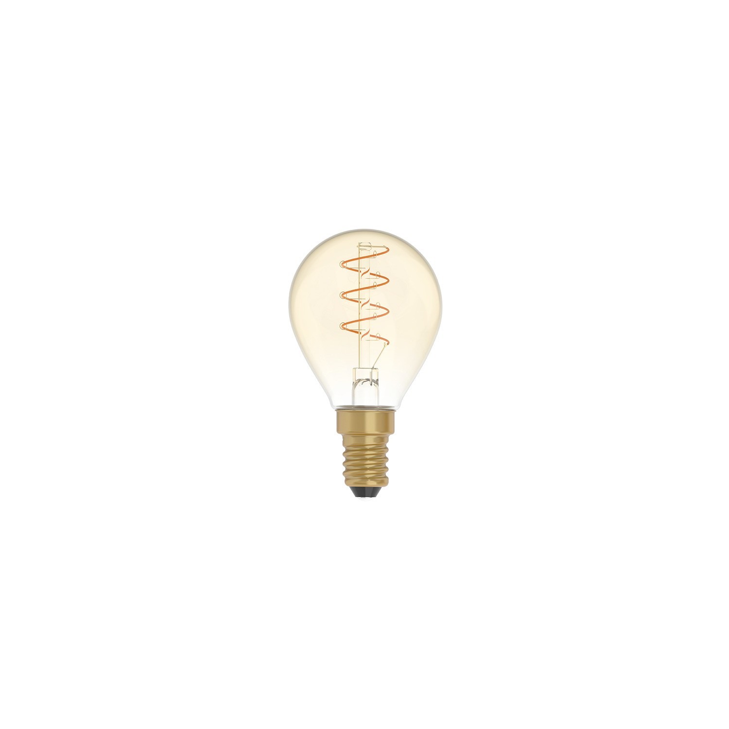 LED Golden Light Bulb Carbon Line Curved Spiral Filament Mini Globe G45 2,5W 136Lm E14 1800K Dimmable - C02