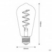 Bombilla LED Dorada Carbón Line Filamento Curvado con Espiral Edison ST64 4W 250Lm E27 1800K Regulable - C04