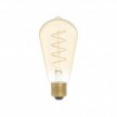 Bombilla LED Dorada Carbón Line Filamento Curvado con Espiral Edison ST64 4W 250Lm E27 1800K Regulable - C04