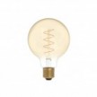 LED Golden Light Bulb Carbon Line Curved Spiral Filament Globe G95 4W 250Lm E27 1800K Dimmable - C06