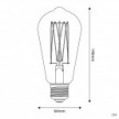 Bombilla LED Dorada Carbón Line Filamento Largo Edison ST64 7W 640Lm E27 2700K Regulable - C54