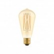 Bombilla LED Dorada Carbón Line Filamento Largo Edison ST64 7W 640Lm E27 2700K Regulable - C54