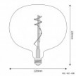 LED Golden Light Bulb Ellipse 220 8,5W 806Lm E27 2200K Dimmable - H05