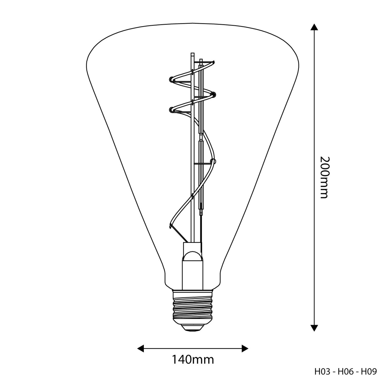 Bombilla LED Smoky Cone 140 10W 470Lm E27 1800K Regulable - H09