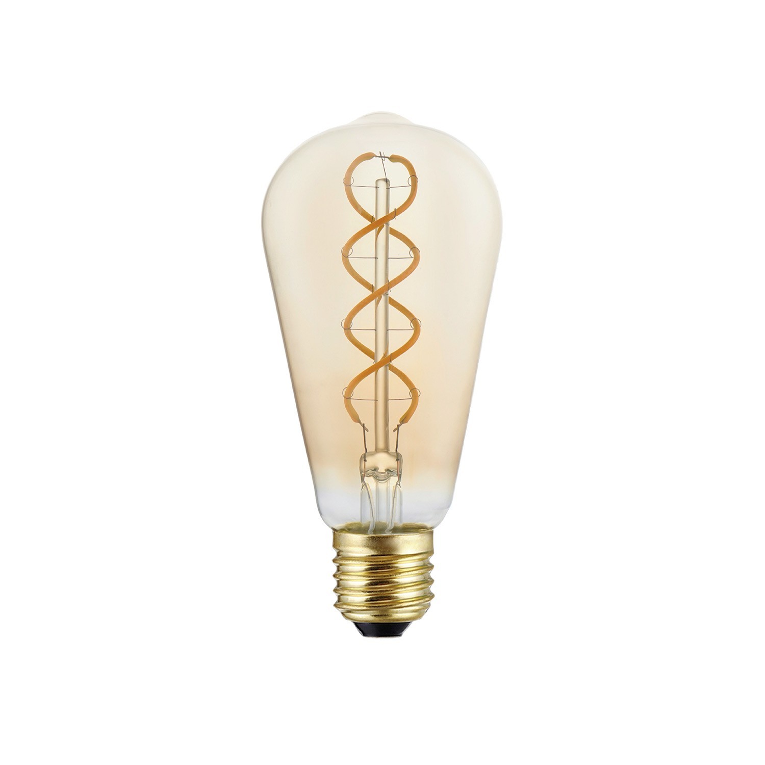 Bombilla LED Dorada Línea B01 Linea 5V Filamento espiral Edison ST64 1,3W 80Lm E27 2500K Regulable