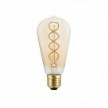 Bombilla LED Dorada Línea B01 Linea 5V Filamento espiral Edison ST64 1,3W 80Lm E27 2500K Regulable