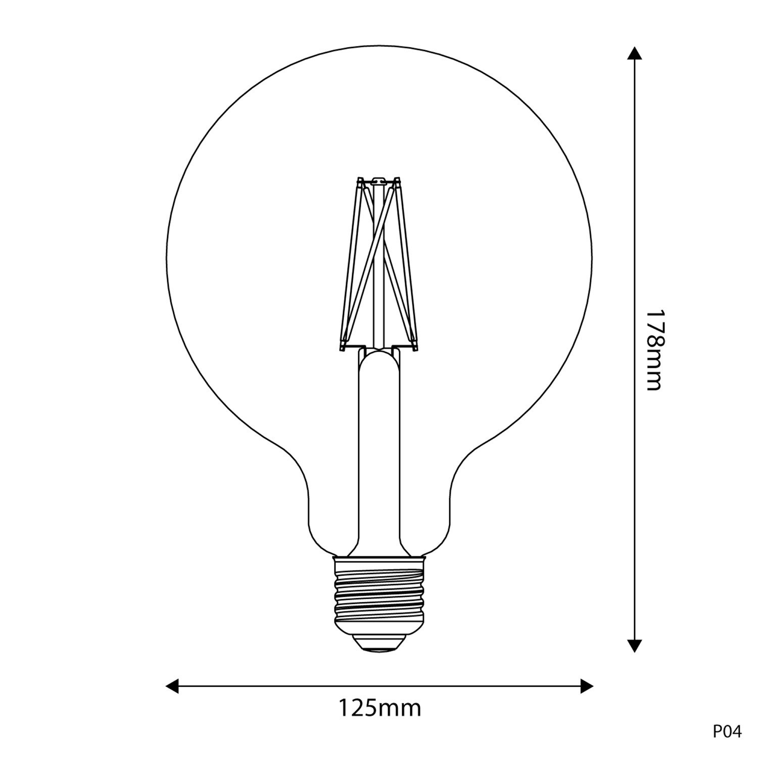 Bombilla LED Efecto Porcelana CRI 95 G125 7W 640Lm E27 2700K Regulable - P04