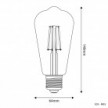 LED Clear Edison Light Bulb ST64 4W 470Lm E27 2700K - E03