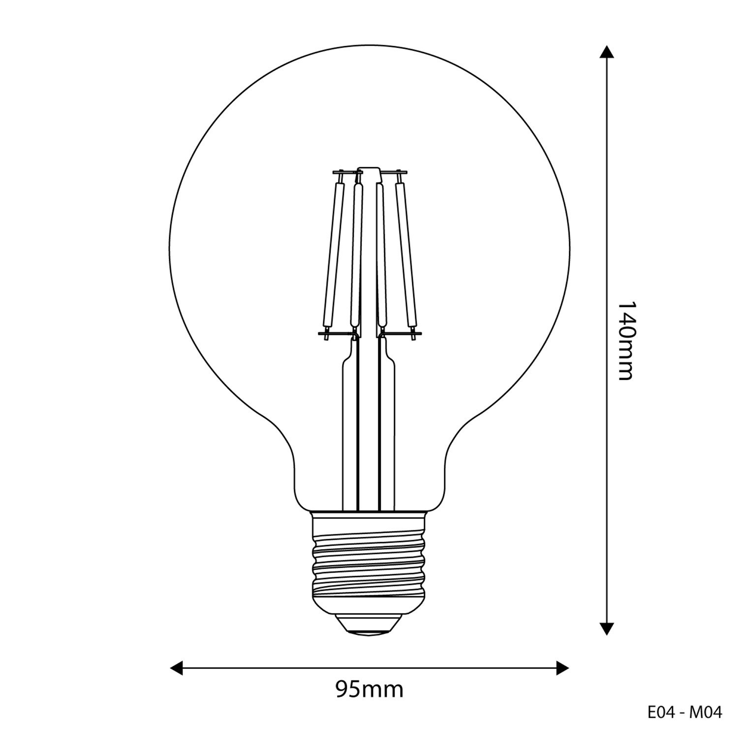 Bombilla LED Milky Globo G95 4W 470Lm E27 2700K - M04