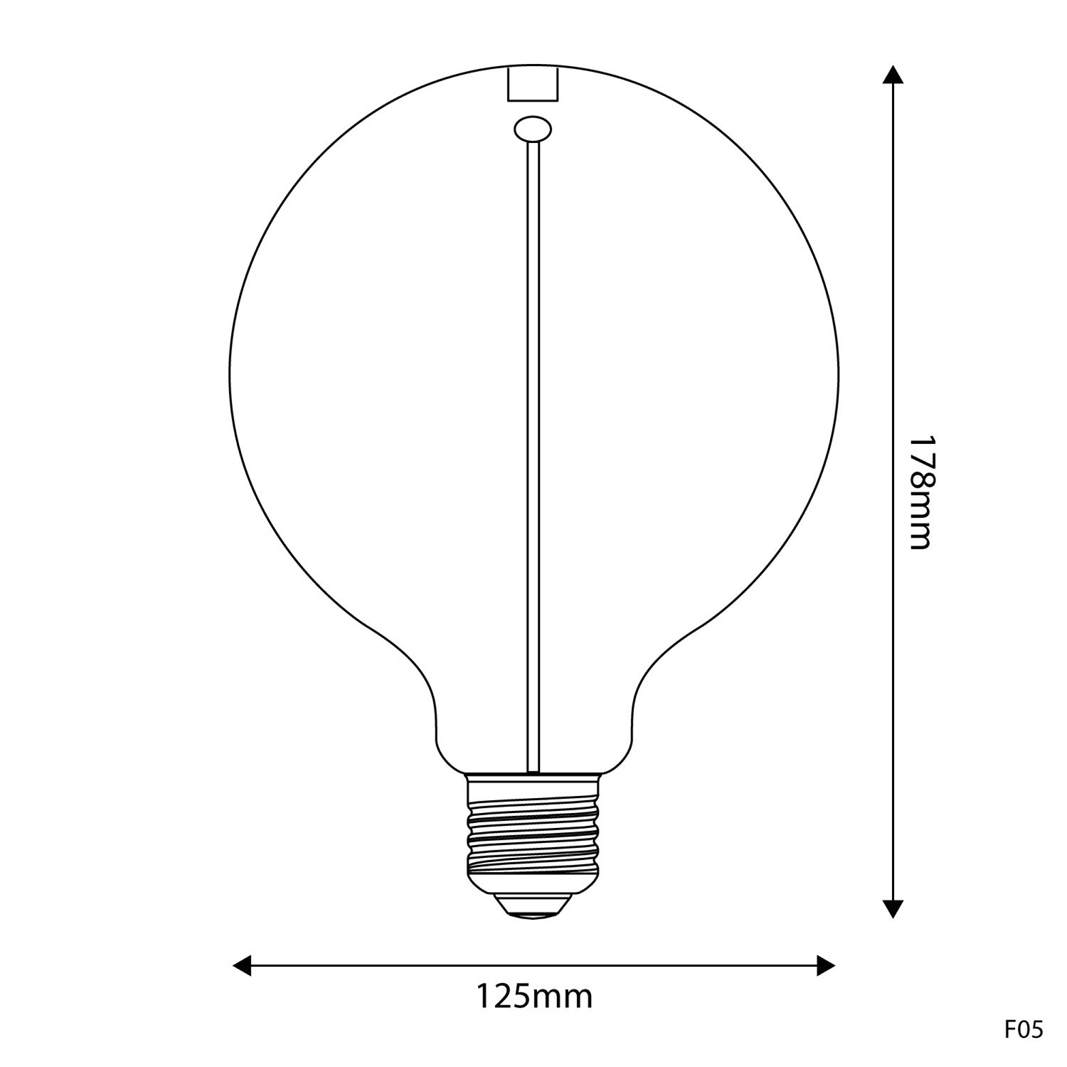 Bombilla LED Smoky Magnetic Deco Line Globo G125 2.8W 90Lm E27 1800K - F05