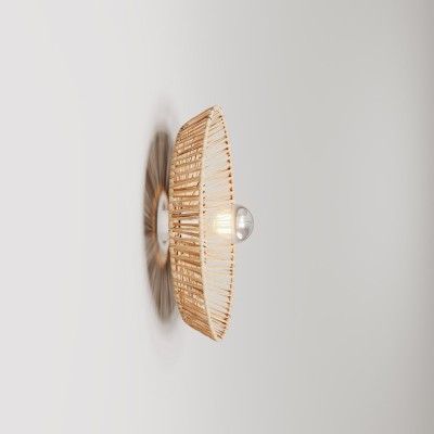 Wall and ceiling lamp with raffia lampshade Moorea