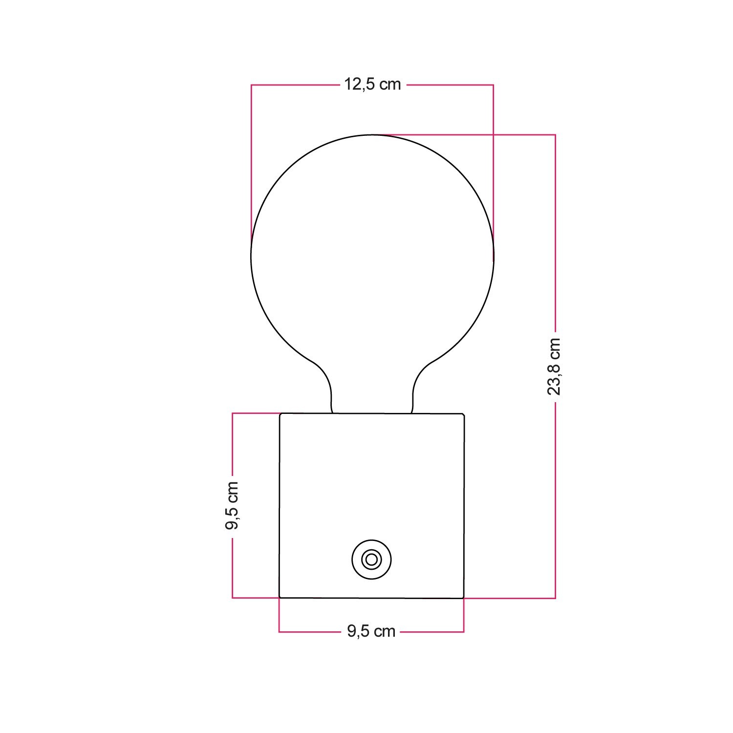 Portable and rechargeable Cabless03 Lamp with G125 globe bulb