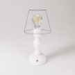 Portable and rechargeable Cabless14 Lamp with droplet bulb and provision for lampshade