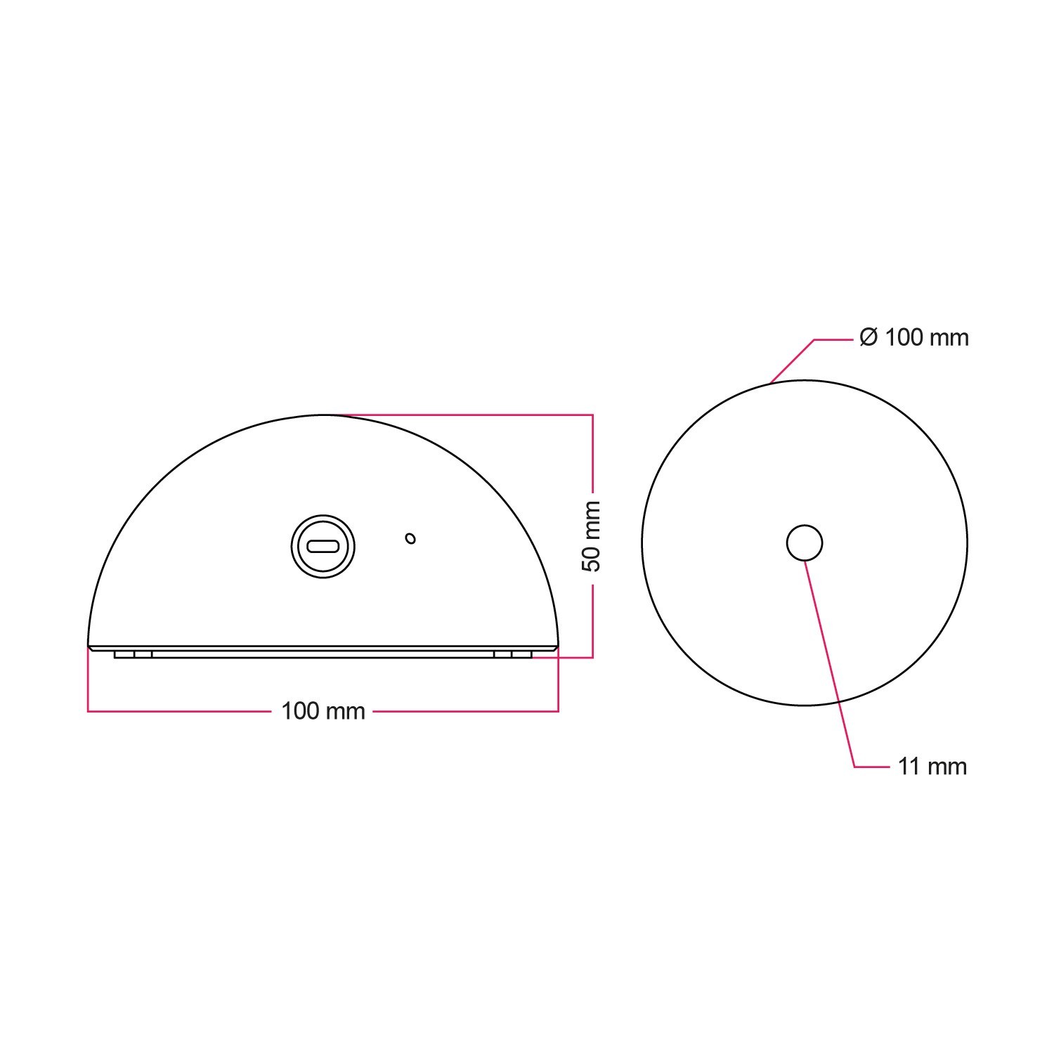 Semi-spherical support kit for battery-powered portable lamps