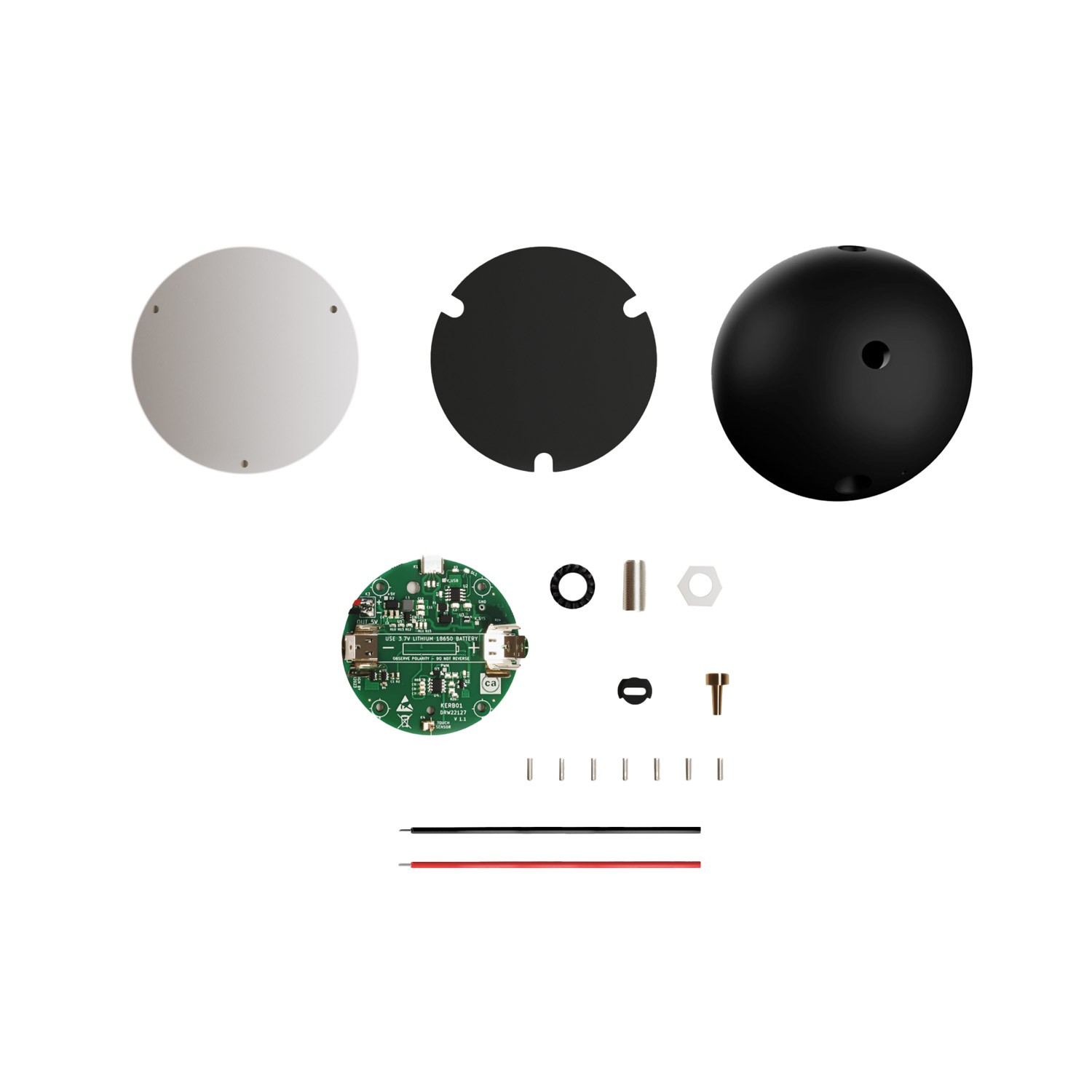 Semi-spherical support kit for battery-powered portable lamps