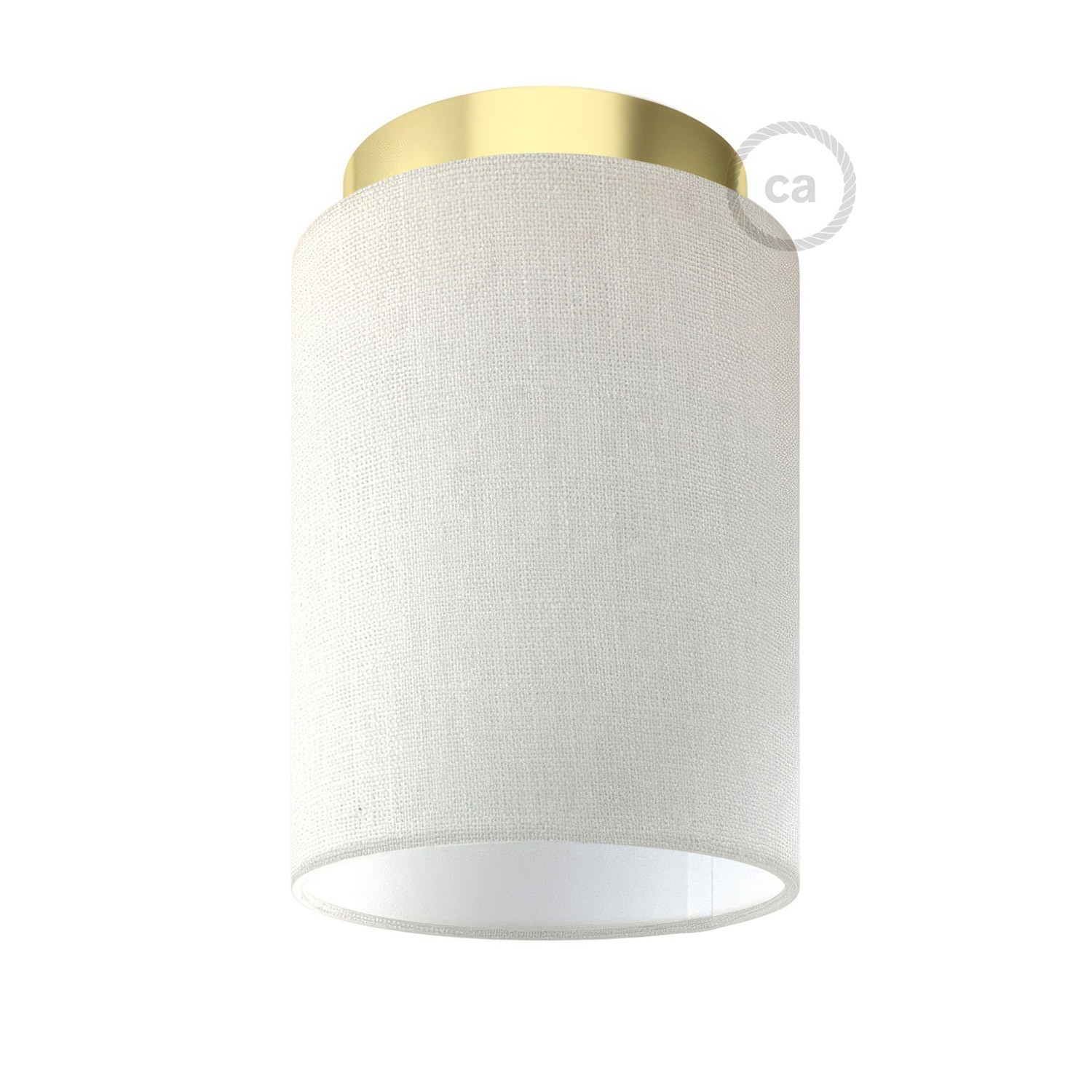 Fermaluce Metal with Cylinder Lampshade, Ø 15cm h18cm, metal finish wall or ceiling flush light