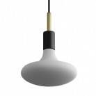 Pendant lamp with textile cable, metal details and 7cm cable clamp - Made in Italy - Bulb included