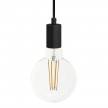 Pendant lamp with textile cable and monochrome metal details - Made in Italy - Bulb included