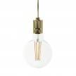 Pendant lamp with textile cable and milled aluminium lamp holder - Made in Italy - Bulb included