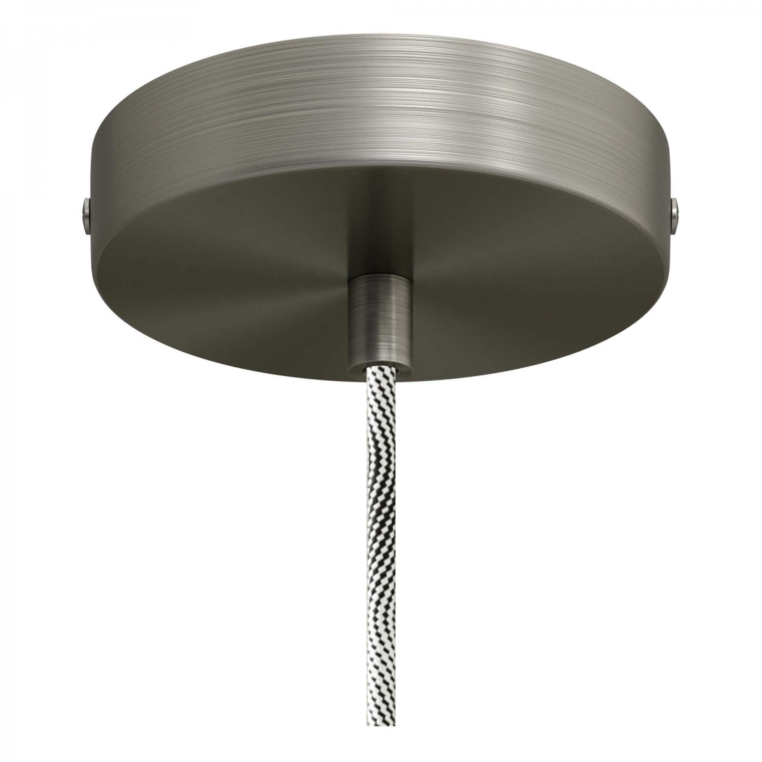 Pendant lamp with textile cable and milled aluminium lamp holder - Made in Italy - Bulb included