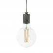 Pendant lamp with textile cable and milled aluminium lamp holder - Made in Italy - Bulb included