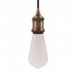 Pendant lamp with twisted textile cable and aluminium lamp holder - Made in Italy