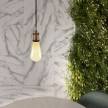 Pendant lamp with twisted textile cable and aluminium lamp holder - Made in Italy