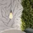 Pendant lamp with twisted textile cable and aluminium lamp holder - Made in Italy